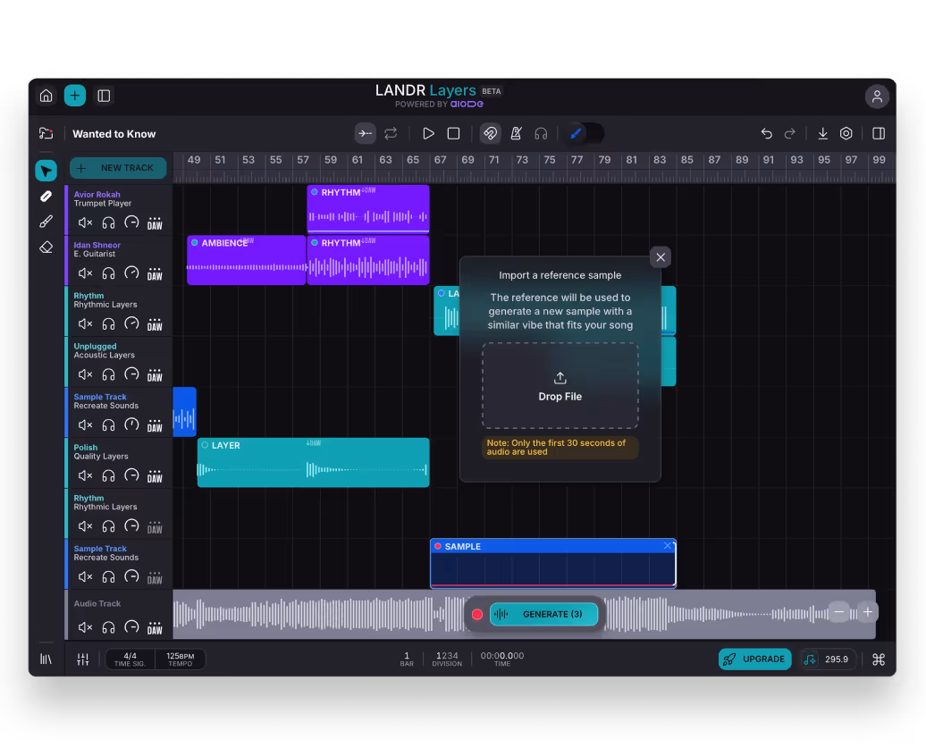 LANDR Layers intelligent sample flipping screenshot