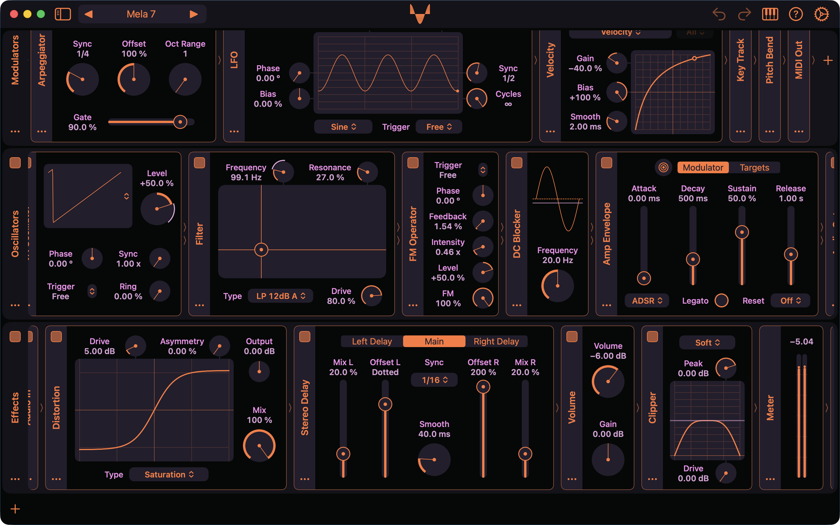 Mela modular lanes on macOS