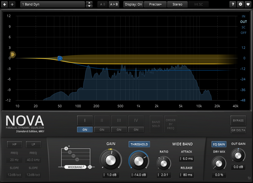 TDR Nova dynamic EQ plugin UI