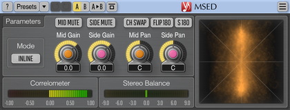 Voxengo MSED mid-side plugin UI
