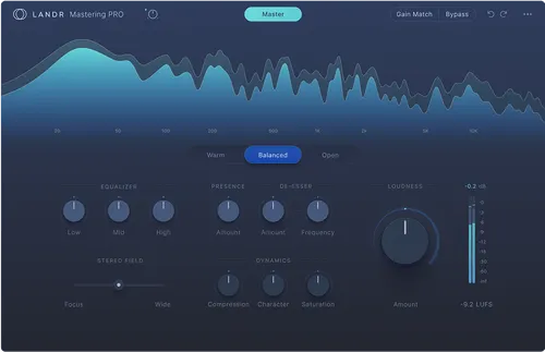 LANDR Mastering Plugin feature comparison graphic